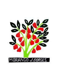 Xilogravura Morango by J. Borges