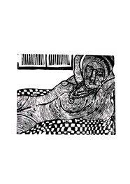 Xilogravura Morena Modigliani  by Nei Vital e Cordel Urbano (39 cm x 50 cm)
