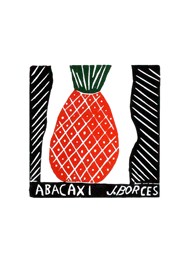 Xilogravura by J. Borges - Abacaxi (Tamanho 33 x 24 cm)